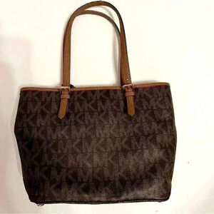 Michael Kors MK initial tote shoulder bag in brown
